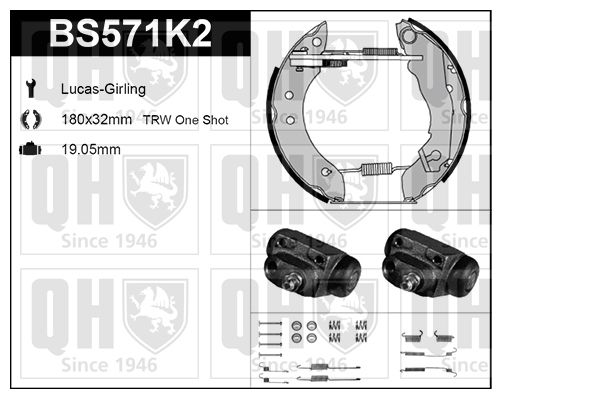 QUINTON HAZELL Комплект тормозных колодок BS571K2